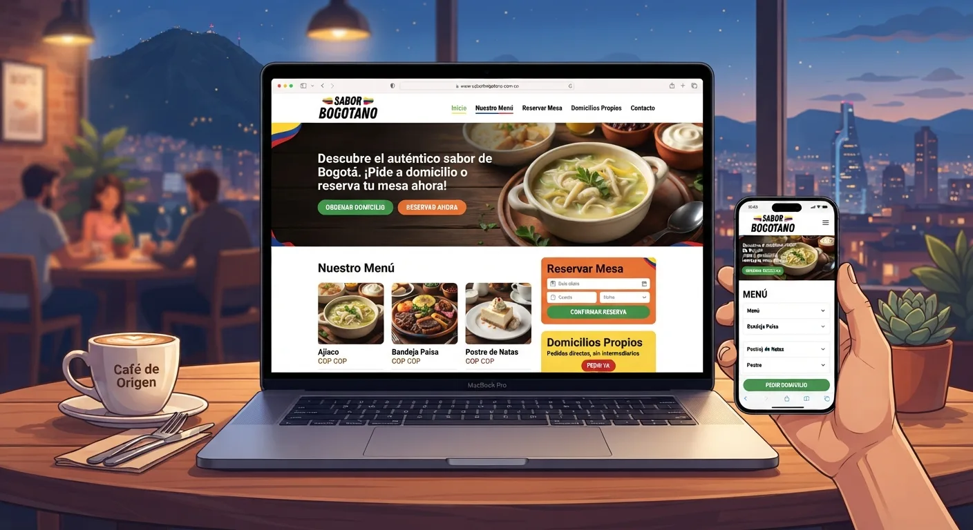 Página web para restaurante en Bogotá